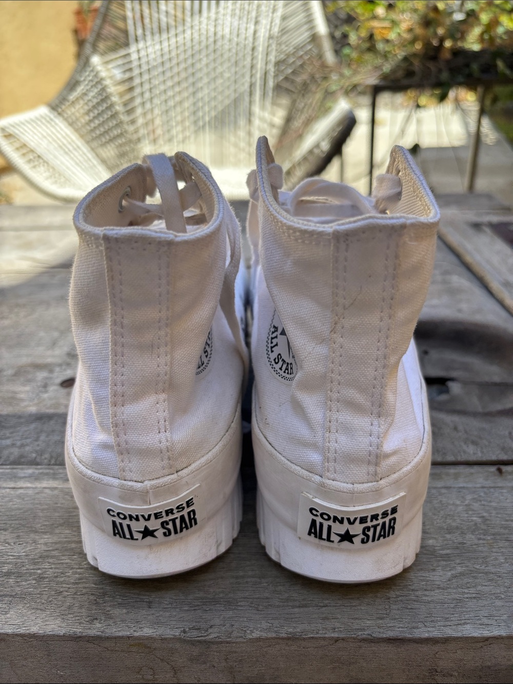 Women’s White Canvas High-Top Sneakers